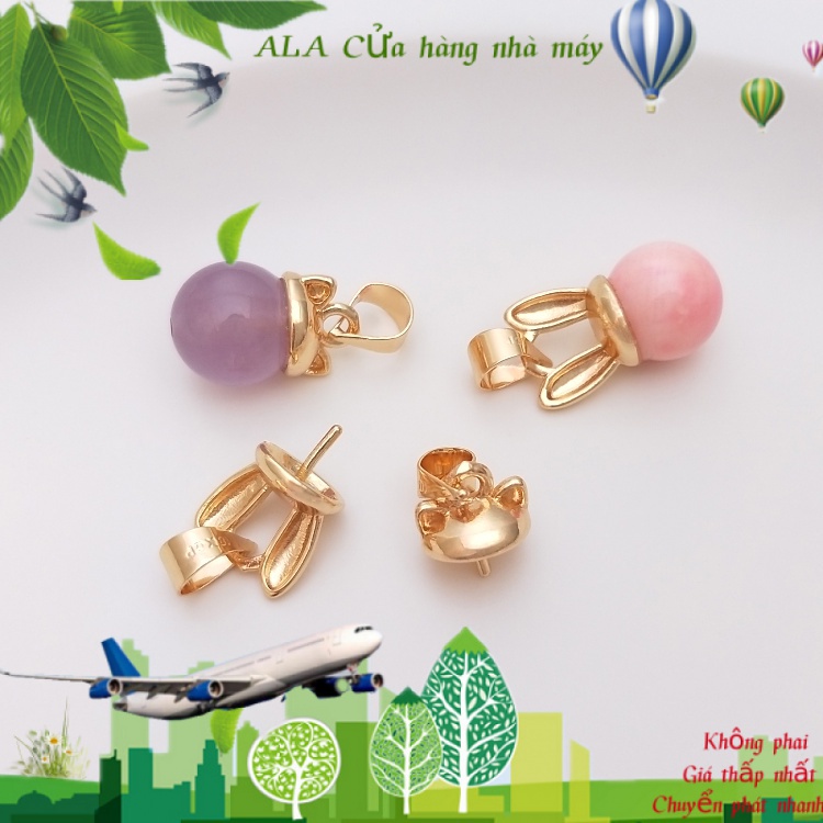 💖Trang sức DIY phụ kiện💖Hạt Pha Lê Hình Thỏ Mèo 14K Màu Sắc Tự Làm Thủ Công Treo Trang Trí Đa Ứng Dụng【Nắp hạt/ Miếng đệm】