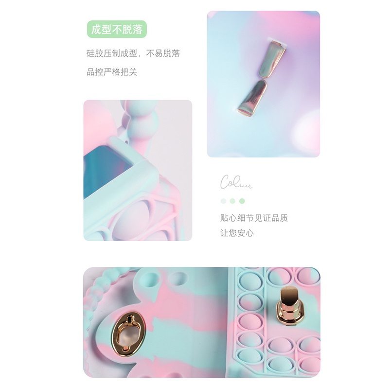 Pop It Túi Xách Đeo Chéo Vai Bằng Silicon Bong Bóng Giảm Căng Thẳng Cho Bé Gái