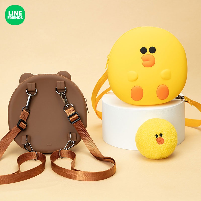 【Line Friends】 Balo silicone hình gấu nâu Sally