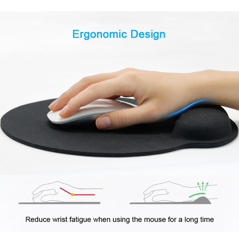KOK Wrist Rest Mouse Pad Memory Foam Superfine Fibre Wrist Rest Pad Ergonomic Mousepad for Typist Office Gaming PC Laptop