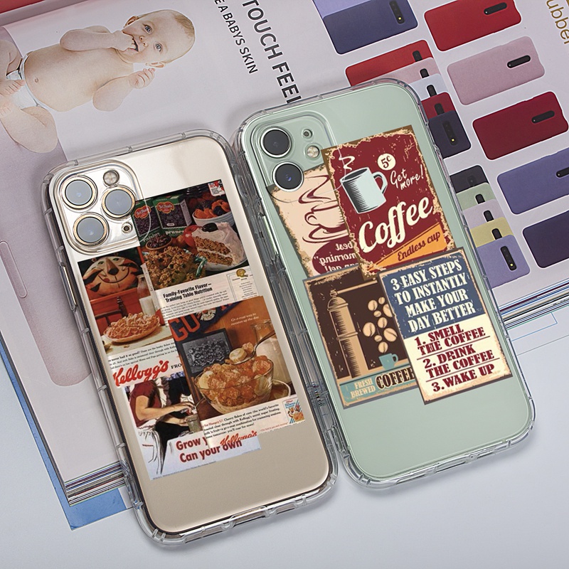 Ốp lưng iphone Ốp điện thoại tpu trong suốt họa tiết cà phê thích hợp cho IPhone 7 8 plus Xr XsMax 11Pro Max 13 12Pro Max 13 12P