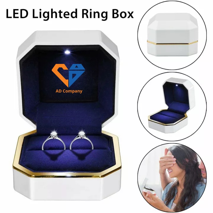 HỘP ĐỰNG TRANG SỨC CAO CẤP - HỘP NHẪN, VÒNG TAY, BÔNG TAI, DÂY CHUYỀN CÓ ĐÈN LED