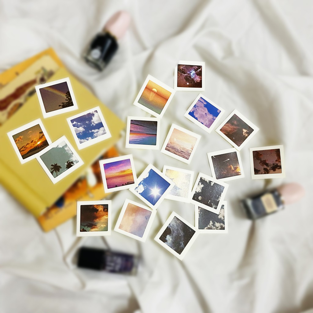 Bộ 20 sticker lomo sky, bầu trời đẹp dán trang trí Bullet Journal,laptop, máy tính bỏ túi, vali, điện thoại