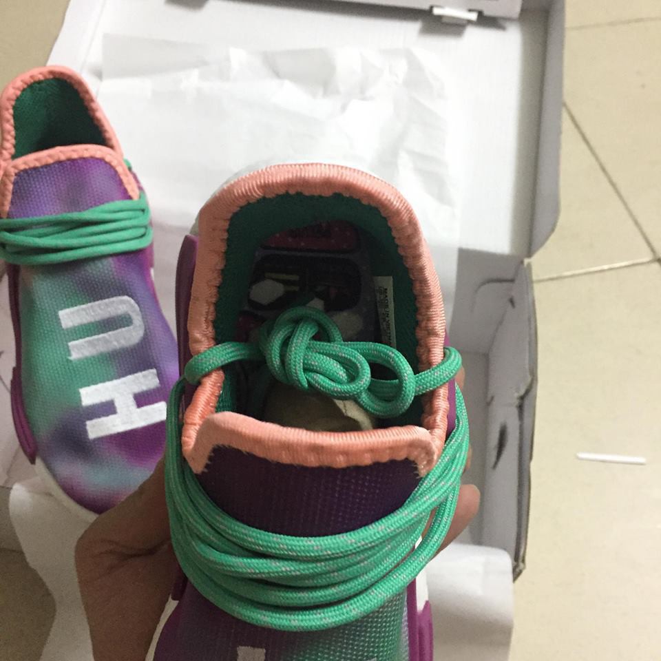 [Adidas giày]Giày Adidas Human race( holo tím loang- fullbox) ?