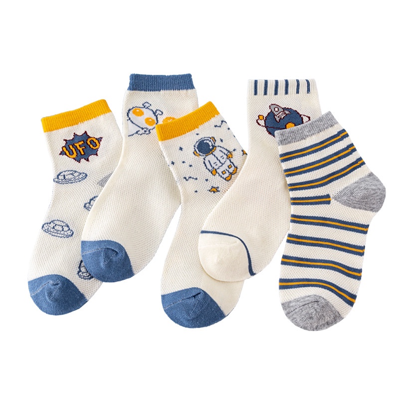 Vớ Lưới Mỏng Thoáng Khí Họa Tiết Phi Hành Gia Hoạt Hình Đáng Yêu Cho Trẻ Em