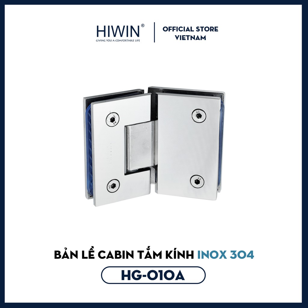 Bản lề cabin tắm 135 độ kính - kính cạnh thẳng mặt gương inox 304 HG-010 cân