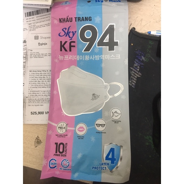 Sét 10 cái Khẩu trang SKY KF94 công nghệ Hàn Quốc