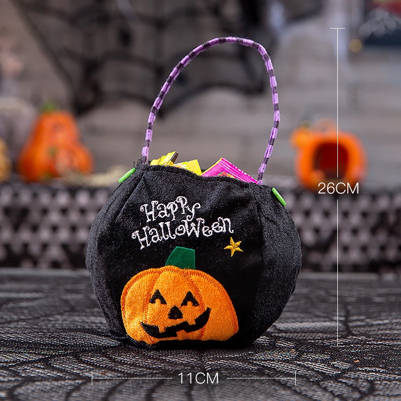 túi xách holloween cho trẻ em túi bí ngô cậu bé kẹo giỏ túi lừa trang phục AKKU