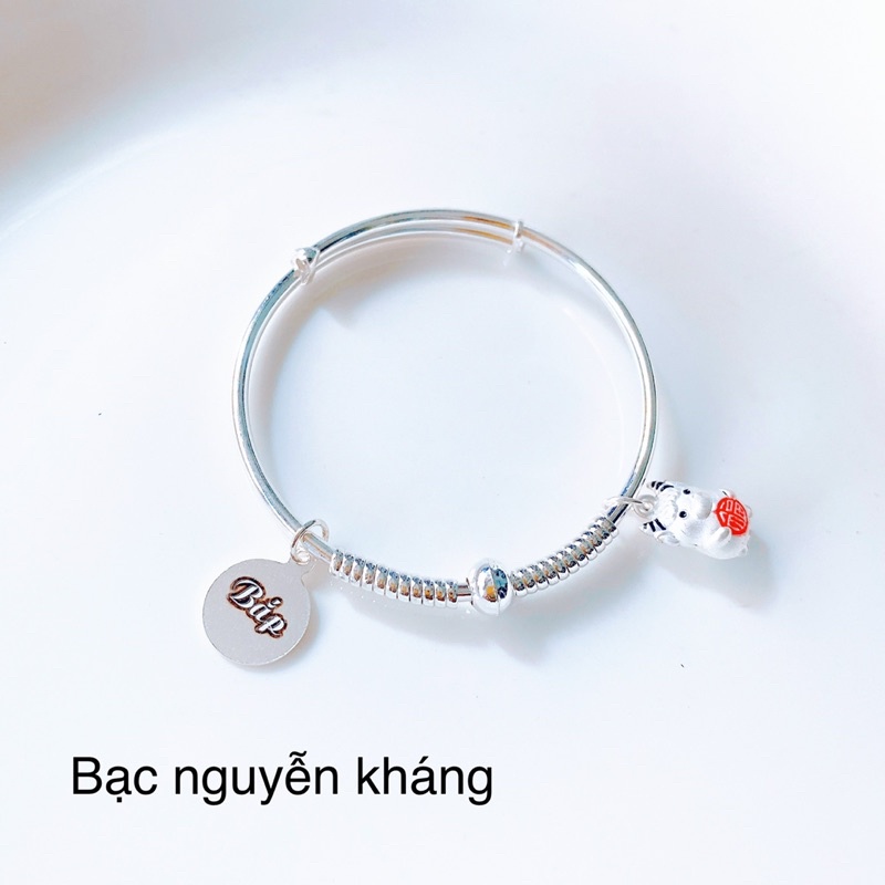 LẮC BẠC TA KHẮC TÊN THEO YÊU CẦU CHO BÉ KÈM 12 CON GIÁP, BẠC NGUYỄN KHÁNG