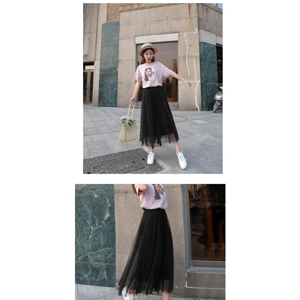 Chân Váy Lưới Chữ A Phong Cách Hàn Quốc Dành Cho Nữ