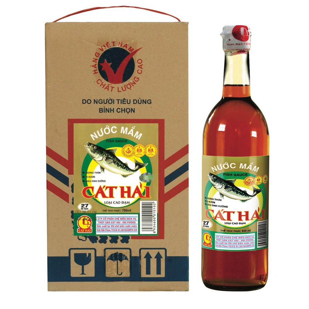Hộp 2 Chai Nước Mắm Cát Hải Cao Đạm 650ml