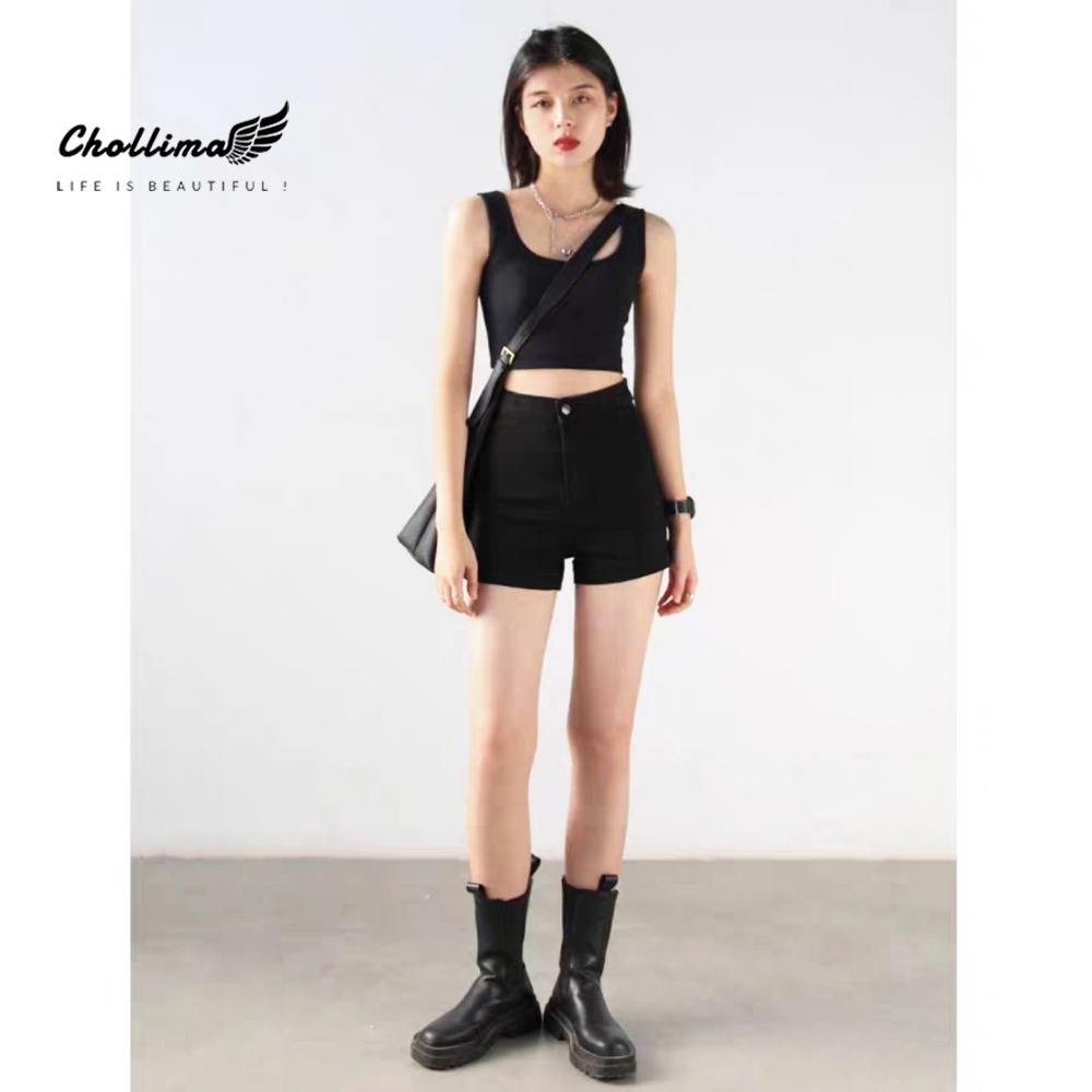 Quần short jean nữ co giãn Chollima không túi basic QS028 phong cách hàn quốc | WebRaoVat - webraovat.net.vn