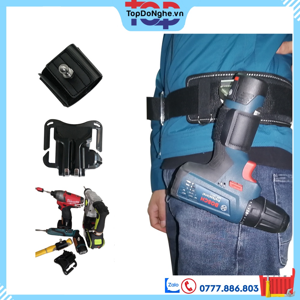 Bát treo móc treo máy khoan trên thắt lưng, đai nịt có khóa chỗng rơi TOPDONGHE.VN
