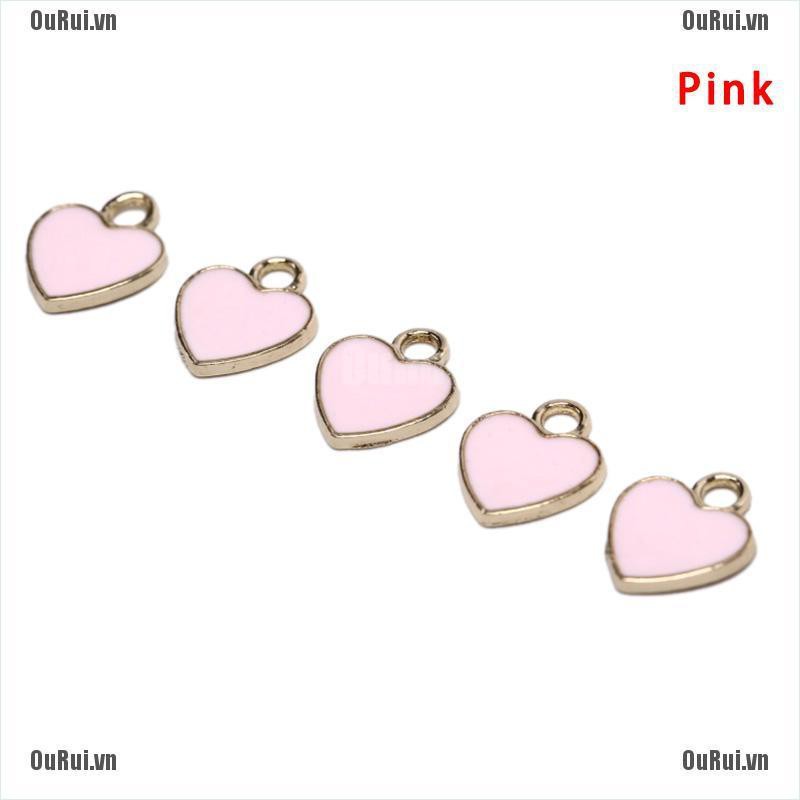 Bộ 20 Phụ Kiện Tráng Men Hình Trái Tim Nhiều Màu Sắc