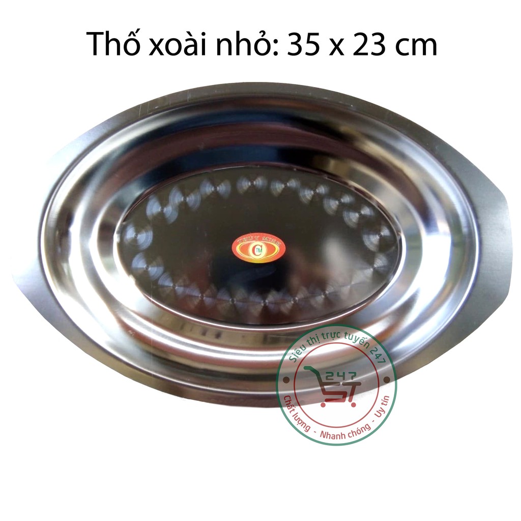 Đĩa bầu dục bằng inox 304 cao cấp không gỉ Đĩa hột xoài dùng hấp cá hay trang trí đồ ăn tiện lợi trong gia đình