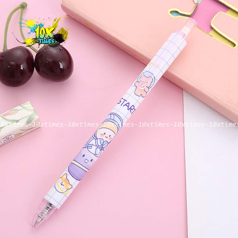 Bút gel bấm dễ thương cô gái xinh xắn ngòi 0,5 mm mực đen dùng dể viết bài, trang trí, quà tặng sinh nhật bạn gái