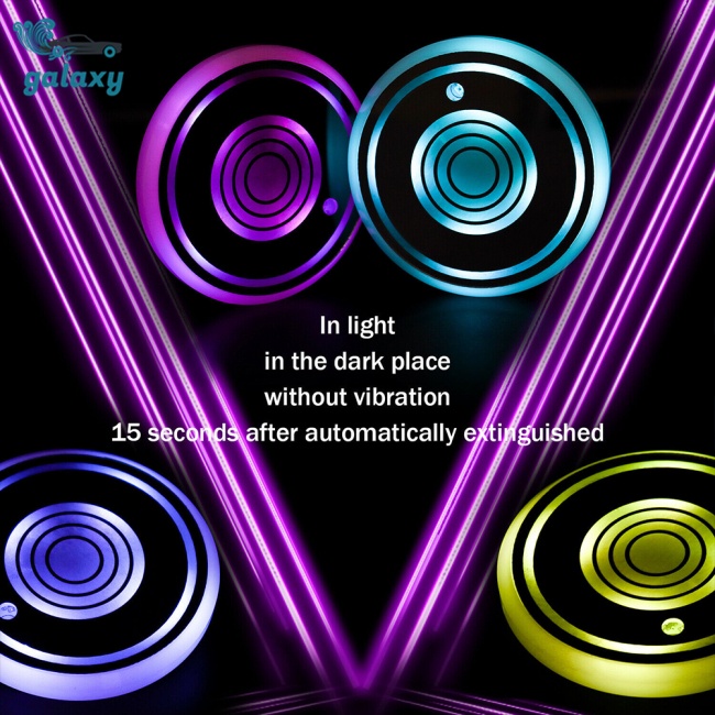 Galaxy 1 Cặp Đế Lót Ly Bằng Acrylic Có Đèn Led Điều Khiển Trung Tâm Nhiều Màu Sắc 3 Chế Độ Đèn Sạc Usb