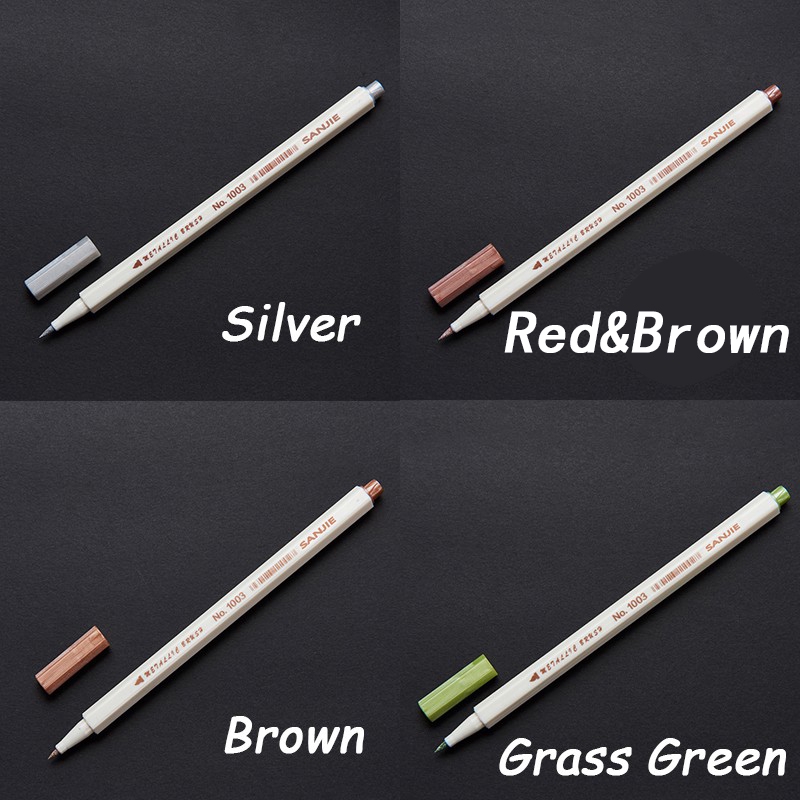 Bút Đánh Dấu 10 Màu Ánh Kim Ngòi 1-2mm Mềm Mại Tiện Dụng Cho Trường Học