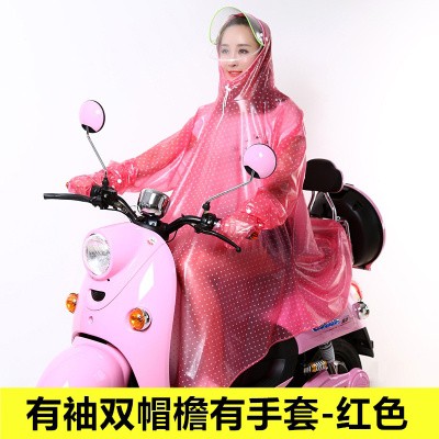Thời trang người lớn duy nhất có áo mưa điện hai dòng áo mưa xe gắn máy đi xe Áo khoác mưa tay áo Áo mưa trong suốt