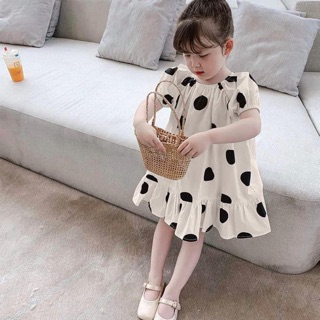 BÁN SỈ VÁY CHẤM BI NỀN TRẮNG NƠ SAU CHO BÉ