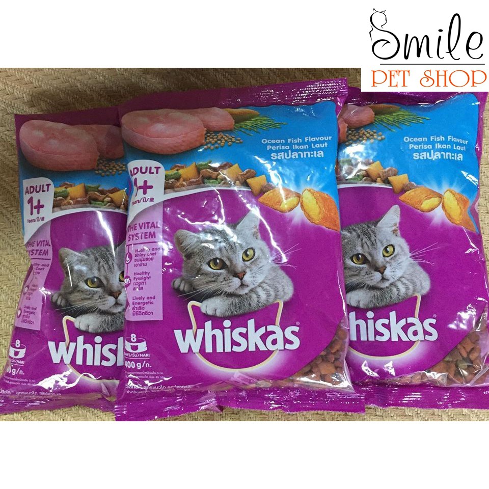 [RẺ NHẤT] Thức Ăn Cho Mèo - Hạt Khô Whiskas Cho Mèo Lớn 400g - Smile Pet Shop