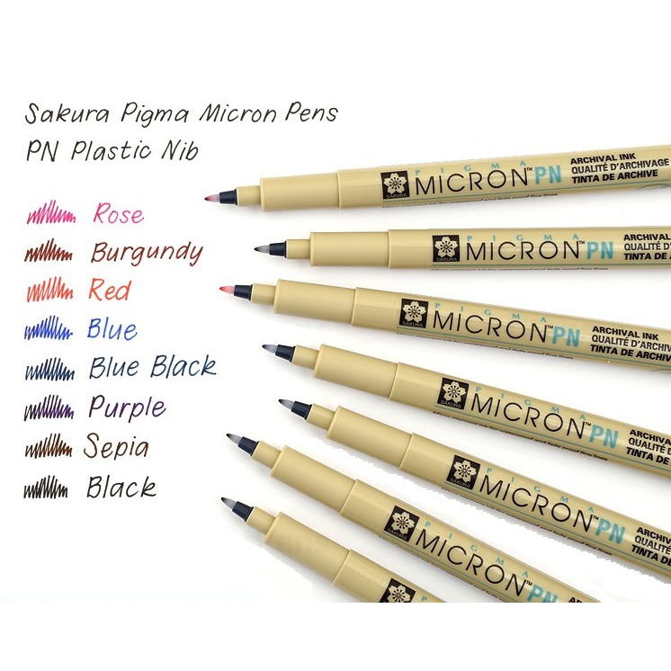 Bút kim màu đi nét chuyên nghiệp Sakura Pigma Micron ngòi PN