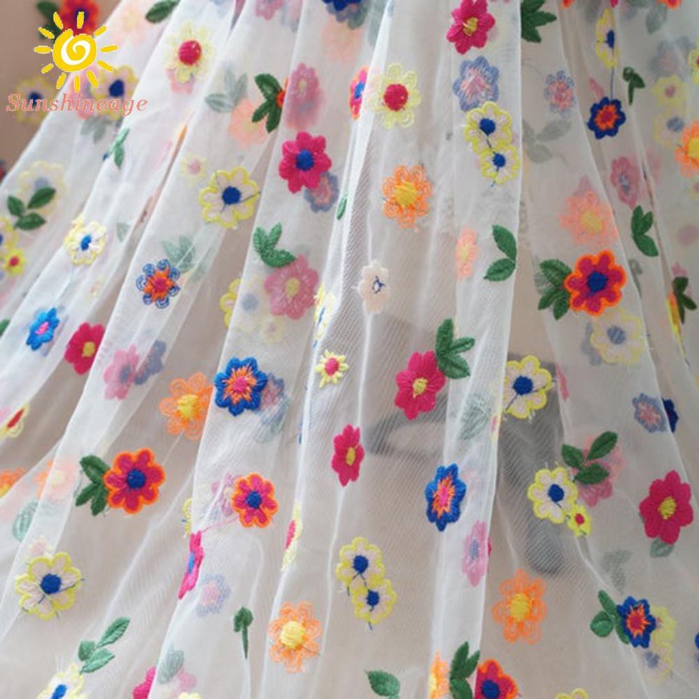 Vải Ren Thêu Hoa Xinh Xắn 91x135cm