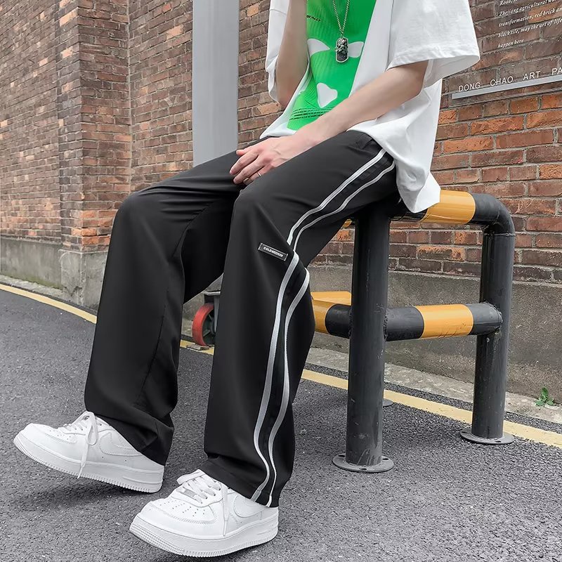 Quần Dài Dáng Rộng Lưng Thun Co Giãn Thoải Mái Phong Cách Hip Hop Đường Phố Nhật Bản Cho Nam Cỡ Lớn M-3XL