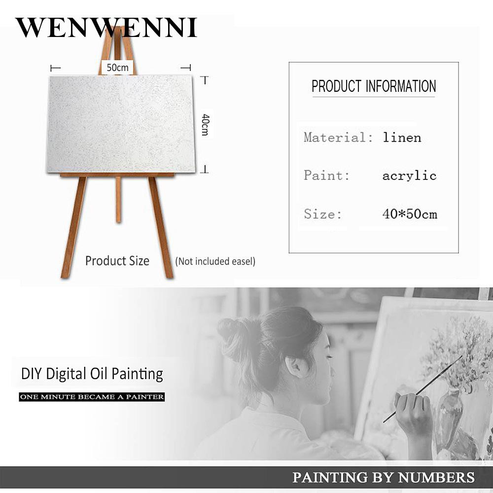 wenwenni Paint by Numbers Kit Charming Flowers For Home Decoration  40 x 50cm DIY DIY Oil Painting High quality