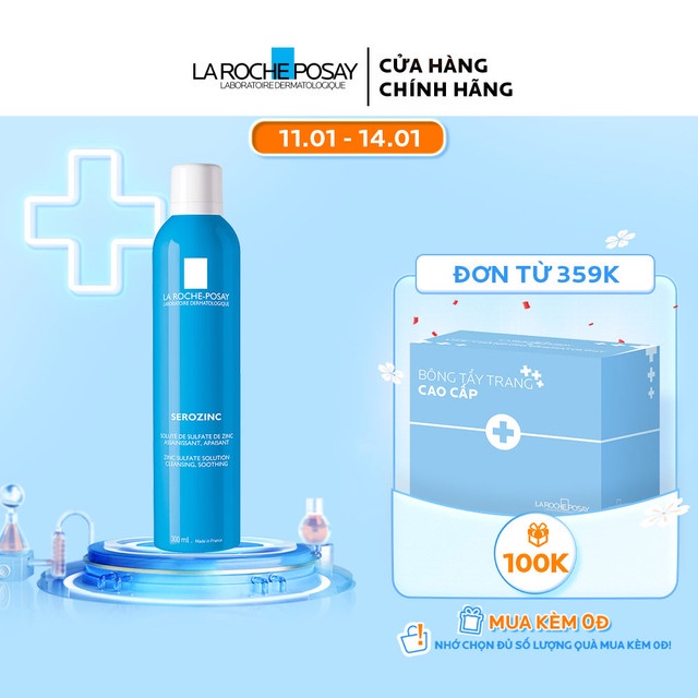 Nước khoáng giúp làm sạch &amp; làm dịu da La RochePosay Serozinc 300ml