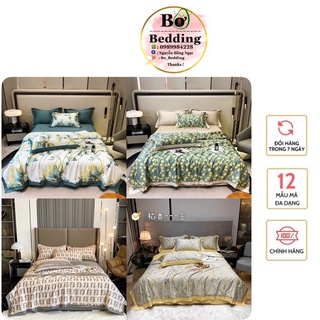Bộ chăn ga lụa thái tencel cao cấp 4 món , chăn hè trần l1