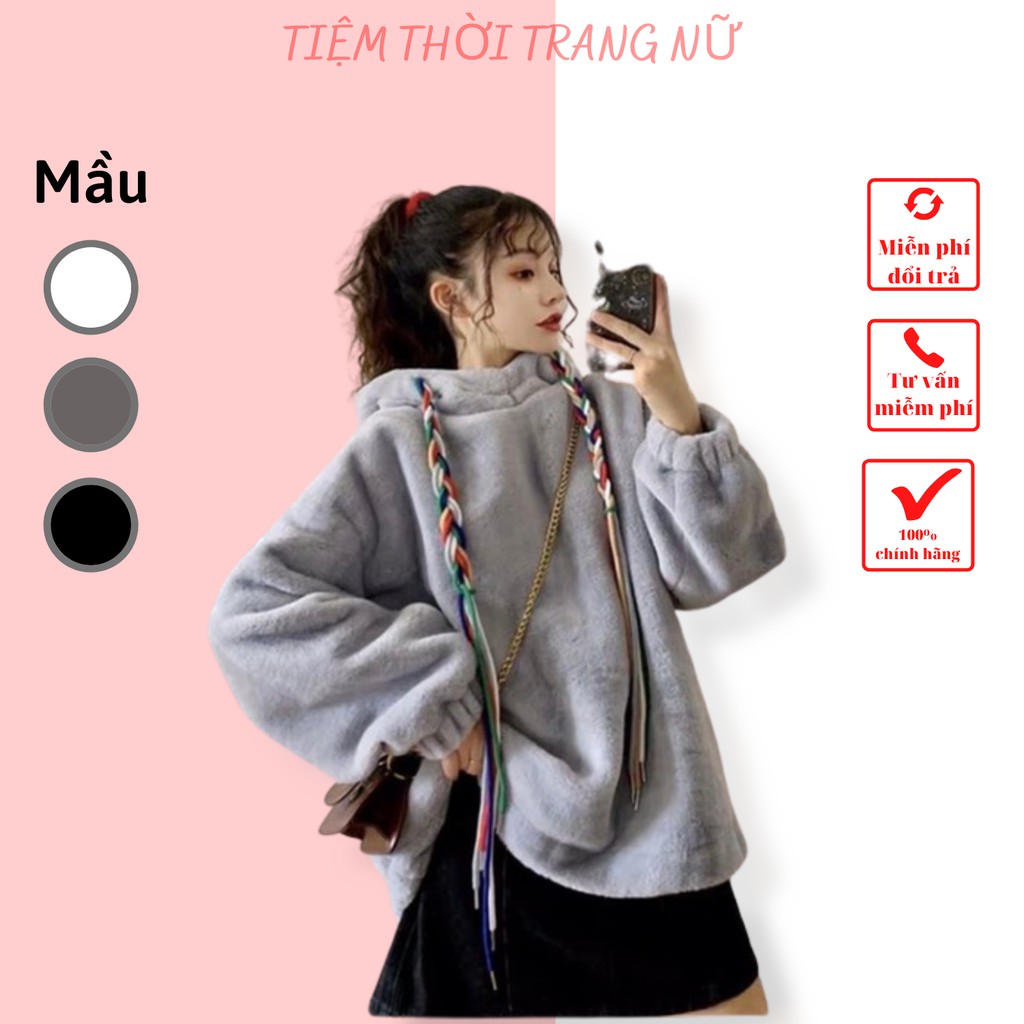 Áo khoác nỉ hoodie nữ trơn unisex form rộng mặc đôi đẹp giá rẻ G64