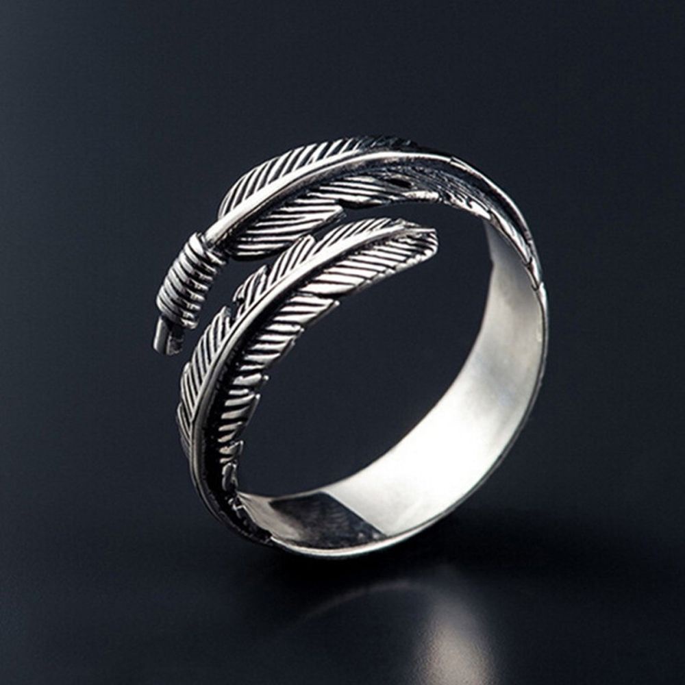 Nhẫn Hở Hình Lông Vũ Phong Cách Cổ Điển Thời Trang Sang Trọng Cho Nam Và Nữ