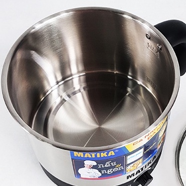 Ca nấu siêu tốc Matika MTK-1612 Inox dung tích 1.6L công suất 600W - Chính hãng BH 12 tháng