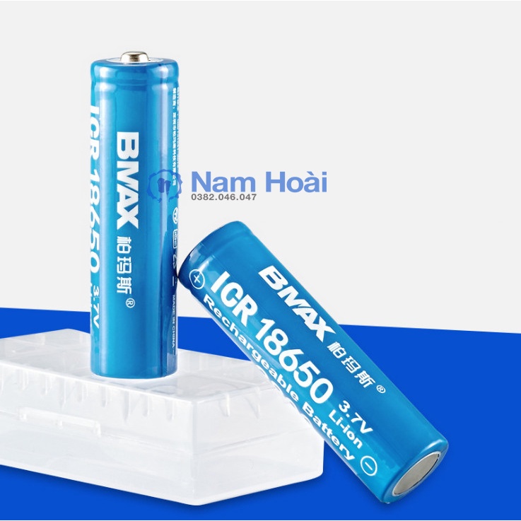 Pin 18650 3.7V Li-ion BMAX 3800 mah đầu nhô và đầu phẳng