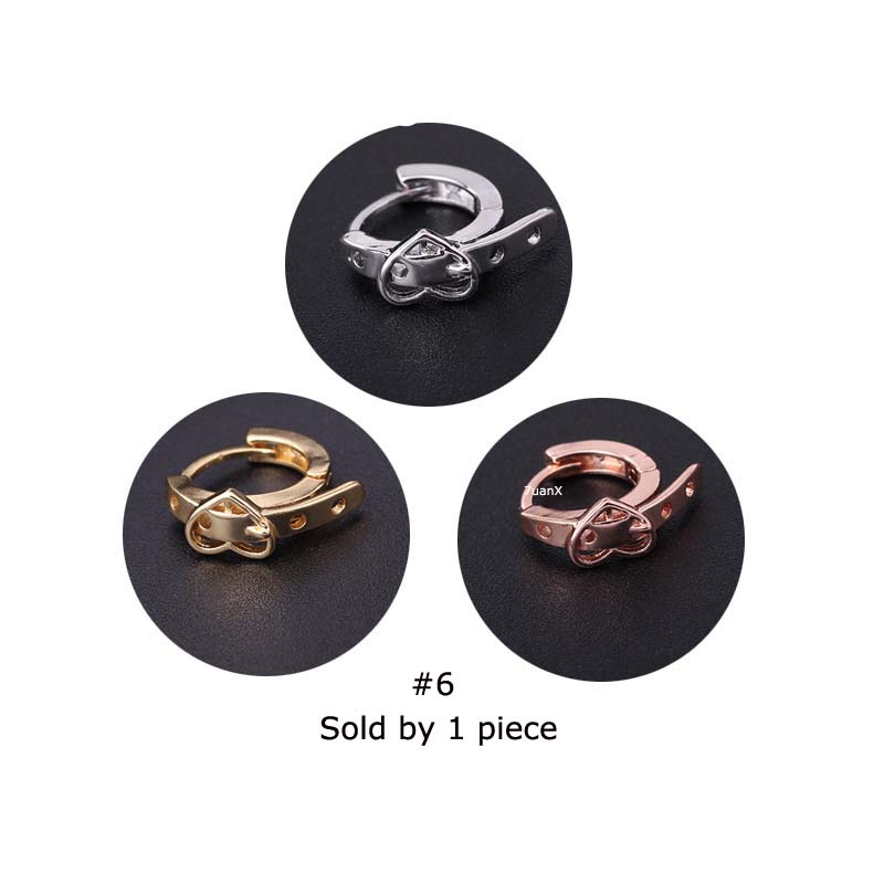Khuyên đeo sụn tai bằng đồng đính đá zircon thời trang sang trọng