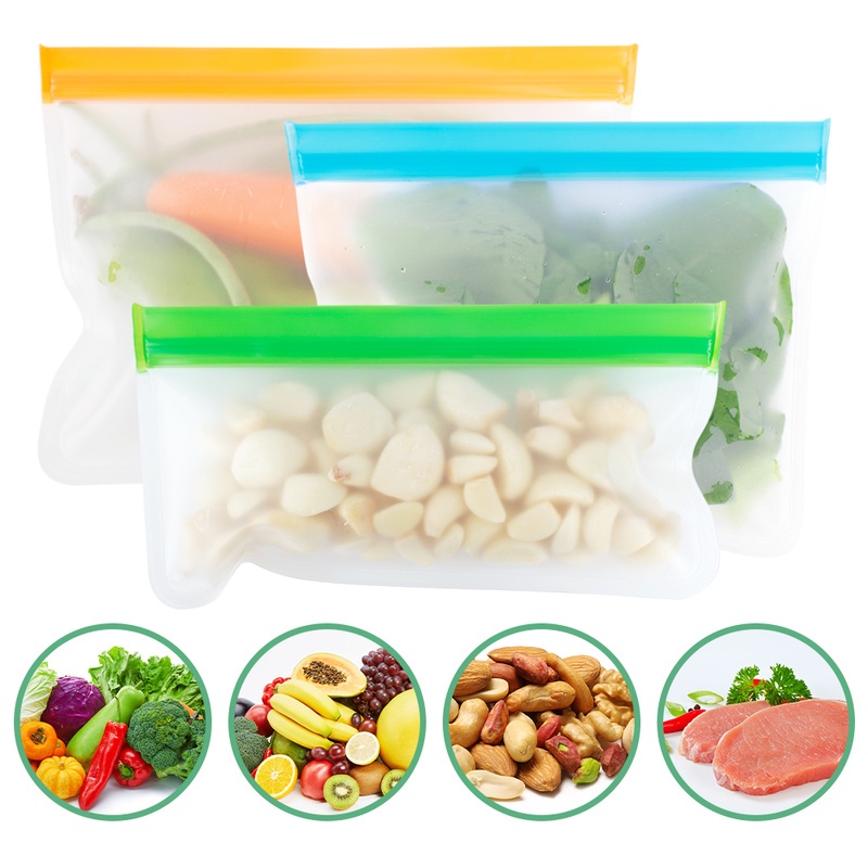Túi zip PEVA đựng thực phẩm tươi mát tiện dụng cho nhà bếp