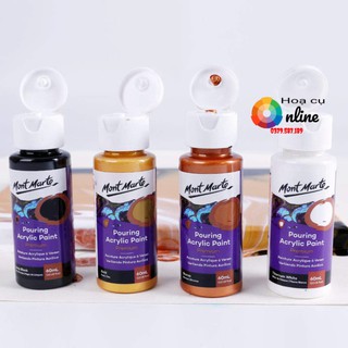 Bộ màu đổ, màu chảy Mont Marte Premium Pouring Acrylic Paint set 4 chai 60ml-Celestial-PMPP4206 - Họa cụ vẽ online