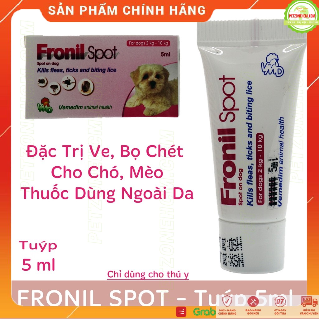 Nhỏ gáy trị ve cho chó 2 - 10kg ⚜ FREESHIP ⚜ Ống Nhỏ Gáy Fronil Spot 1ml diệt ve rận bọ chét [GIAO HÀNG NHANH]