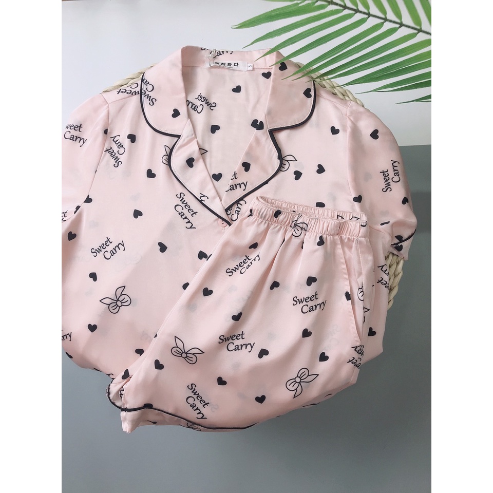 Bộ đồ ngủ lụa đùi mặc nhà cộc tay Homieyl cao cấp, bộ đồ ngủ pijama pizama pyjama chất vải lụa mềm mại thoáng mát | BigBuy360 - bigbuy360.vn