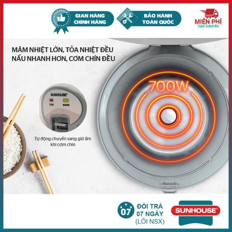 Nồi Cơm Điện 1.8L Sunhouse SHD8602, Nồi Cơm Điện Sunhouse Siêu Bền, Bảo Hành Toàn Quốc, Lòng Nồi Chống Dính Whitford