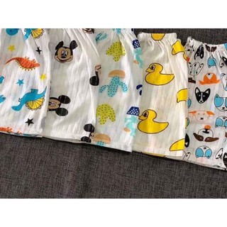 quần đùi cotton giấy cho bé
