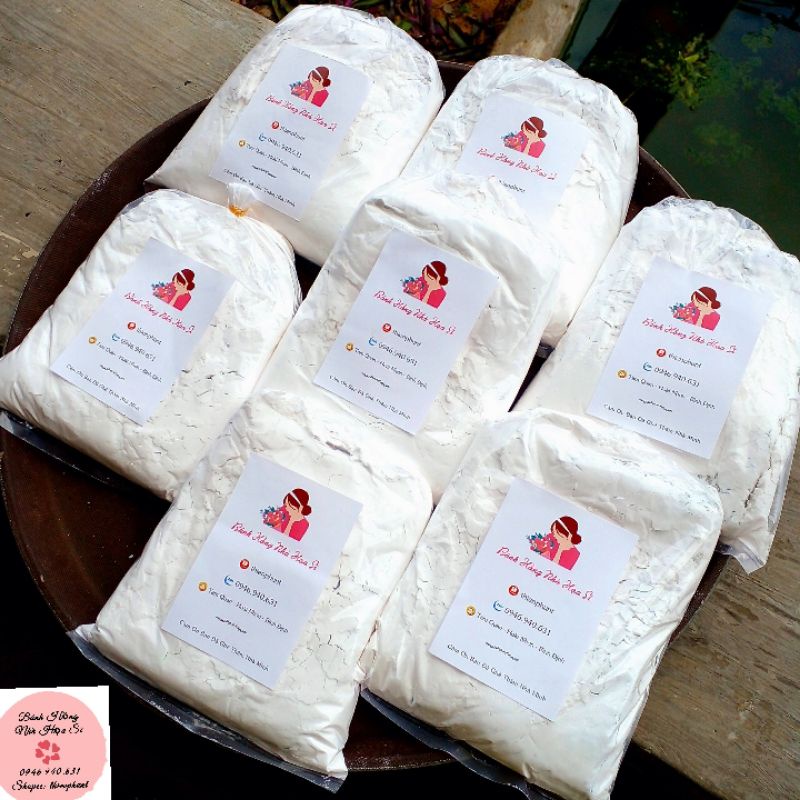 Combo 4 túi (2kg) bánh hồng Tam Quan Bình Định trắng- xanh( có sợi dừa)
