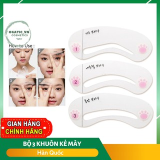 Bộ 3 khuôn kẻ lông mày Brow phong cách Hàn Quốc, khuôn mày - KM001