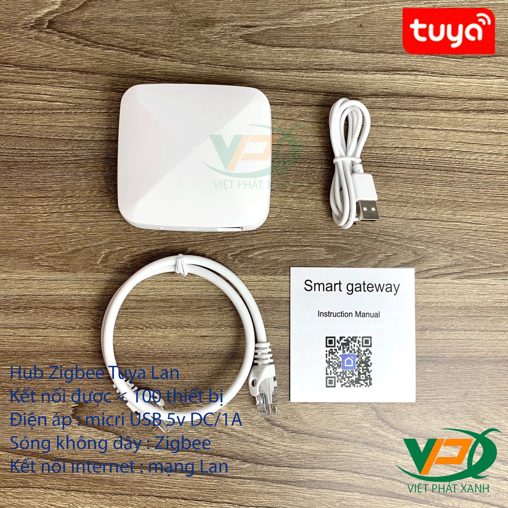 Bộ trung tâm Zigbee Tuya cho nhà thông minh hub zigbee lan /zigbee wifi