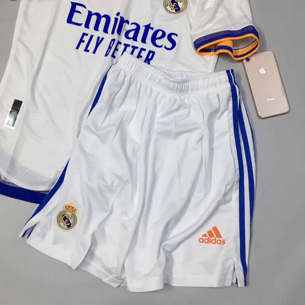 Bộ quần áo đá banh Real trắng sân nhà 21/22 hàng FEX thái cao cấp