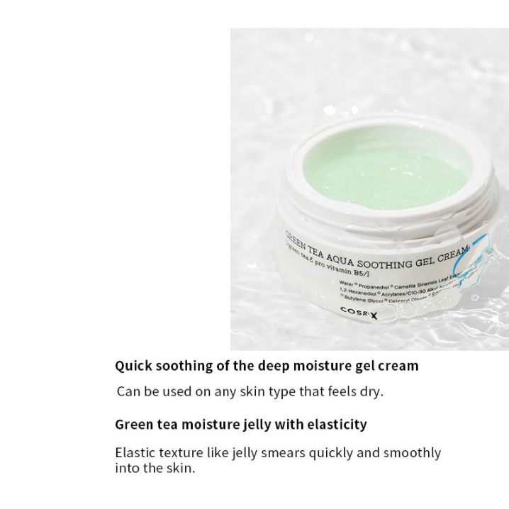 Kem làm dịu dưỡng ẩm làn da dạng gel chiết xuất trà xanh COSRX 50ml