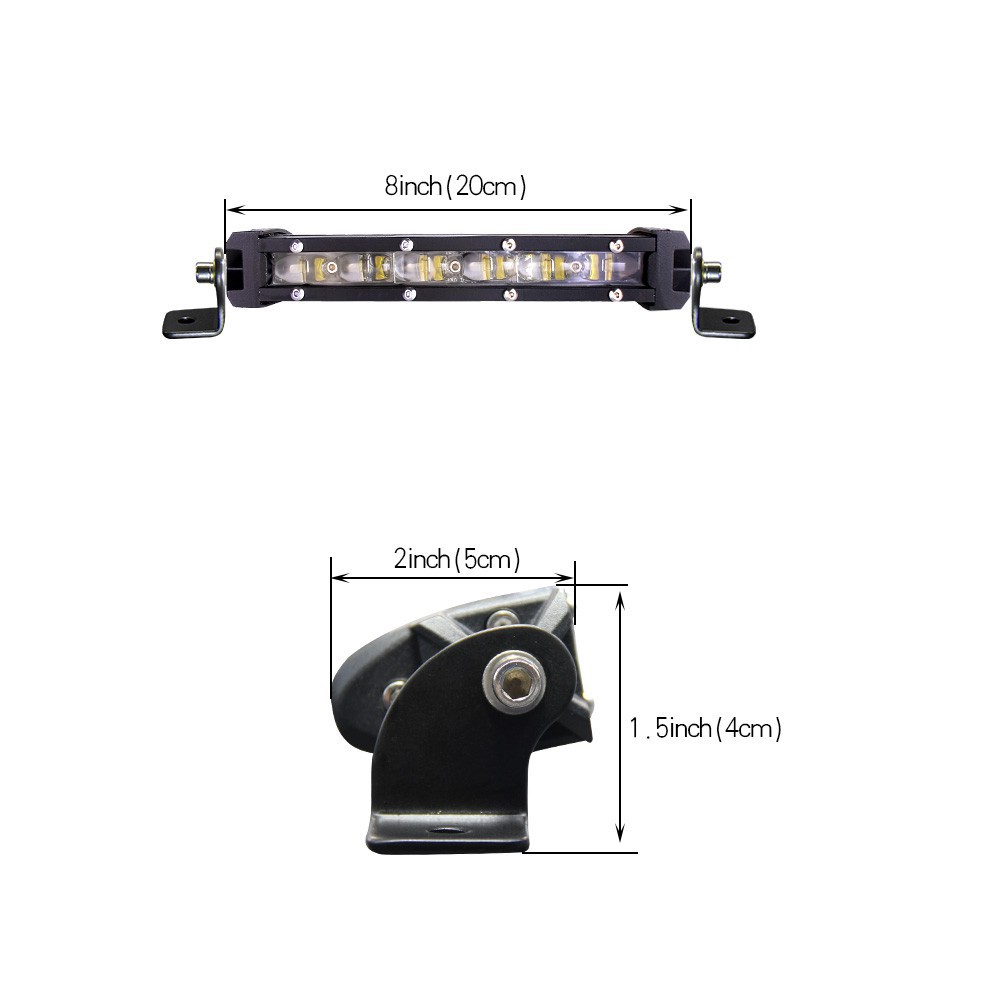UNI-SHINE 8 Inch LED Light Bar 12V 24V 6D Ultra-thin 4X4 LED Light 12V 24V Off-Road Driving Light Beam For Car Truck