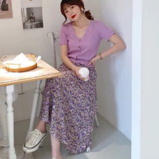 Chân váy hoa dáng dài 618 hàng QC
