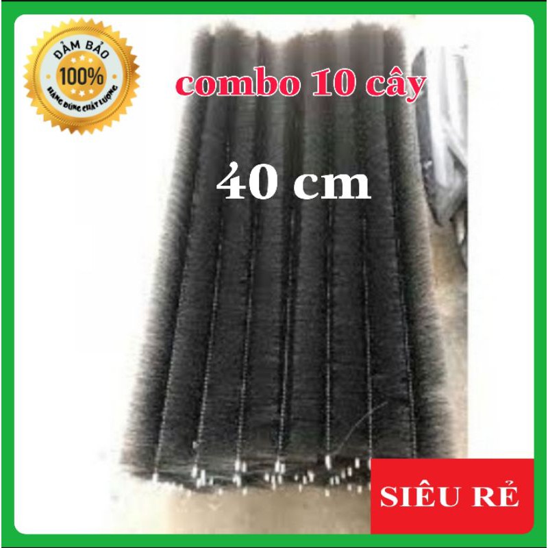 Combo 10 chổi lọc 40cm hồ cá cán nhựa hoặc inox - vật liệu lọc